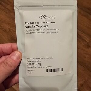 Sipology Rooibos Tea Vanilla Cupcake 0.88 oz 25g Caffeine Free Steeped Tea